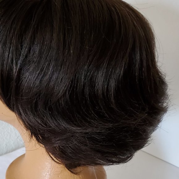 SOLD - Gabor Wig Hand-Tied Lace Front & Mono Part Short Wavy Dark Brown NWT - Picture 7 of 16